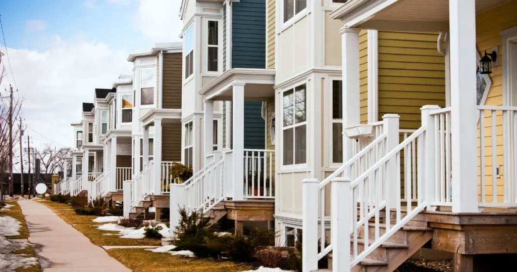 Row of homes on a suburban street